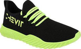 Chevit Mens 496 Green, Black Sport Running Shoes