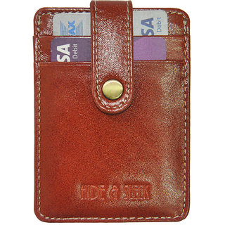                       Hide & Sleek RFID Protected Genuine Leather Men Business Card Holder with Key Holder                                              