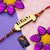 Deginer Pendant With Designer Look  Rakhi Combo  For Bhaiya With Roli Chawal And Greeting Card
