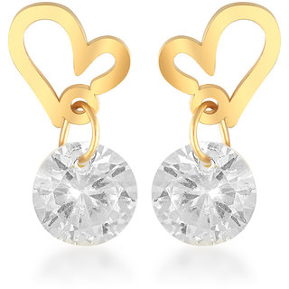                       Vighnaharta Valentine Gift CZ Gold Plated alloy Drop Earring for Women and Girls                                              