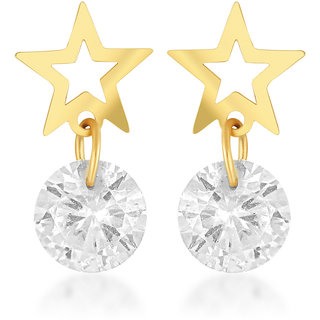                       Vighnaharta Valentine Gift CZ Gold Plated alloy Drop Earring for Women and Girls                                              