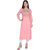 pink color kurti with latest design of embroidery 100 cotton