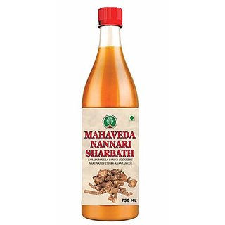                       Mahatreya Herbals Mahaveda Nannari Sharbath Syrup I Sarasaparilla I Narunandi I Pure and Natural coolant I Hemidus Indicus - 750ml                                              