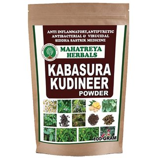                       Mahatreya Herbals Kabasura Kudineer powder in Zip lock pack - 100G                                              