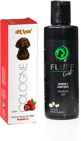 Dog Shampoo  Cologne Combo Fluff Coat Shampoo 200ml And Cologne Raspberry 100ml