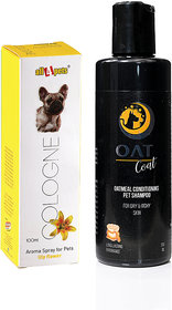 Dog Shampoo  Cologne Combo Oat Coat Shampoo 200ml And Cologne Lilly Flower100ml