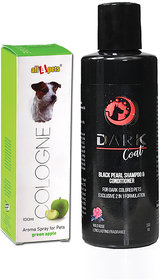 Dog Shampoo  Cologne Combo Dark Coat Shampoo 200ml And Cologne Green Apple 100ml