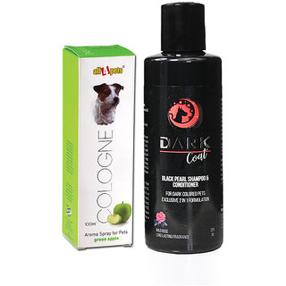 Dog Shampoo  Cologne Combo Dark Coat Shampoo 200ml And Cologne Green Apple 100ml