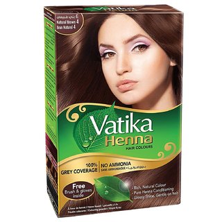 Vatika Henna Hair Colour Natural Brown 4 - 60g Vatika Henna Hair Colour Natural Brown 4 - 60g