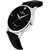 CALYPTO all Black Dial and Leather Strap  Analog Wrist Couple Watch for MenWomen Pack of 2