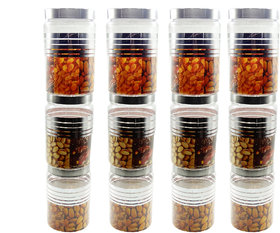 Harsh Pet Kitchen Storage SilverLiner Jar PET Plastic Container (2000ml, Set of 12)