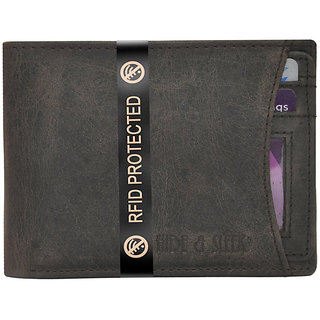                       Hide & Sleek RFID Protected Hunter Brown Genuine Leather Wallet                                              