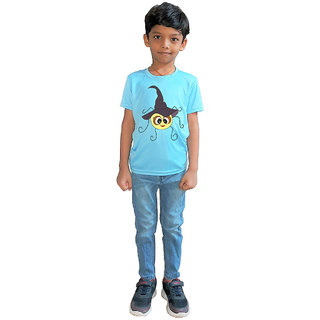                       RISH - Kids Polyester Material Yellow Smiling Spider Makdi Printed Design for age 12 - 18 Months - colour Blue                                              