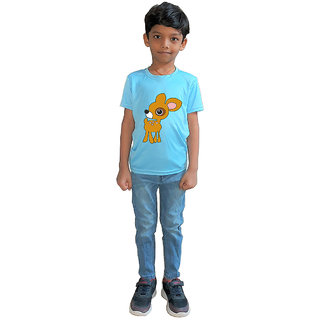                       RISH - Kids Polyester Material Deer Printed Design for age 2 - 4 Years - colour Blue                                              