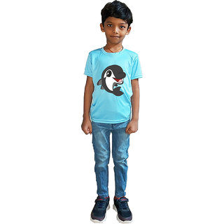                       RISH - Kids Polyester Material Dolphin Printed Design for age 2 - 4 Years - colour Blue                                              
