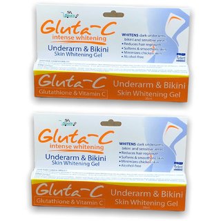                       Gluta-C Underarm And Bikini Skin Whitening Gel, 20ml (Pack Of 2, 20ml Each)                                              