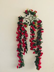 PS GOODS HOUSE Artificial Primrose Flower Hanging with Steel Stand for Indoor/Outdoor Flower Dec