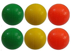 Madurai Products Strong Plastic Cricket Ball size for Indoor and Outdoor Games - 6 pieces.