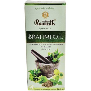 Ramtirth Brahmi Oil - 22 Exotic ic Herbs blended in Pure Coconut Oil - 100 ML