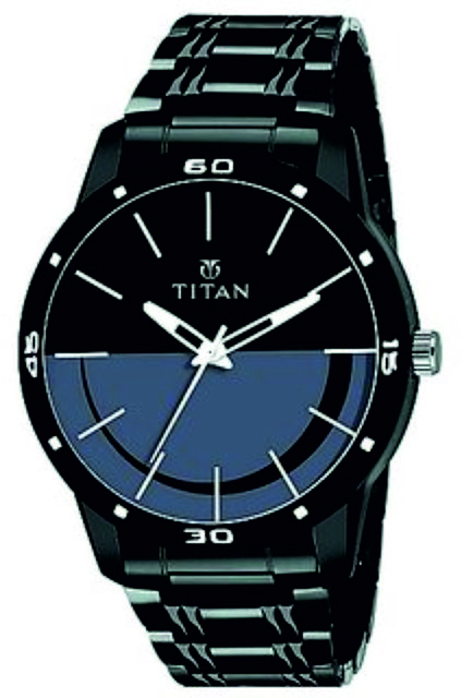 black chain titan watch