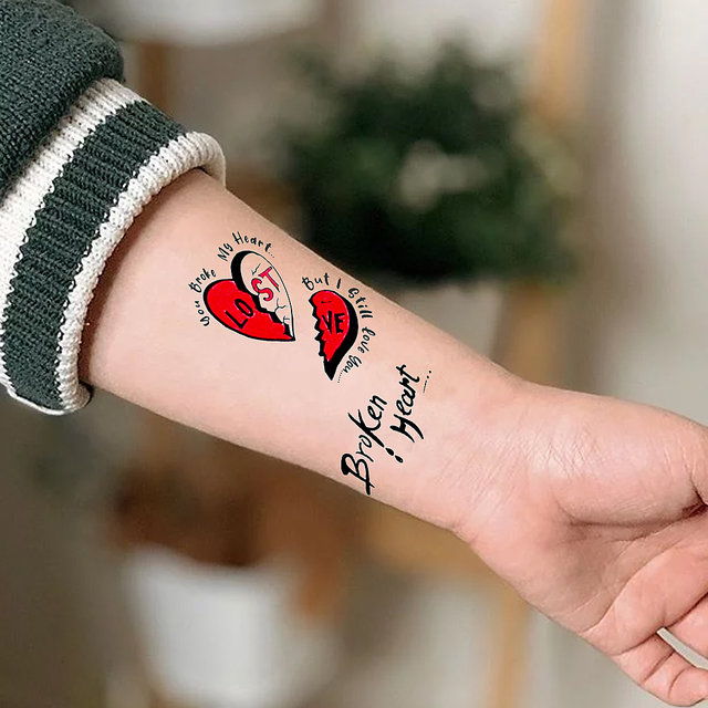 voorkoms Faith Hope Love Tattoo Loose Faith Blade Cut Blood DroopHeart in  love 3D Faith Tattoo  Broken Heart Love Tattoo menwomen Waterproof  temporary tattoo for all boys and girls pack of