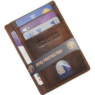                       Hide & Sleek RFID Protected Genuine Leather Slim Card Holder                                              