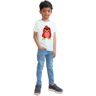                       RISH - Kids Polyester Material Angry Bird Printed Design for age 12 - 18 Months - colour White                                              