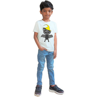                       RISH - Kids Polyester Material Cartoon Bat Printed Design for age 12 - 18 Months - colour White                                              