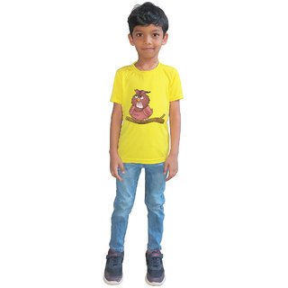                       RISH - Kids Polyester Material Smart Owl Printed Design for age 12 - 18 Months - colour Yellow                                              