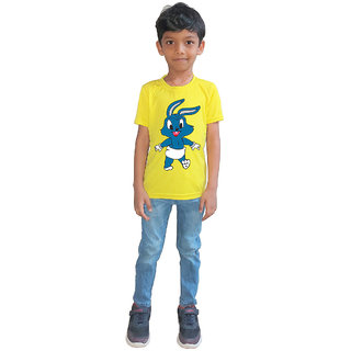                       RISH - Kids Polyester Material Blue Happy Rabbit Printed Design for age 12 - 18 Months - colour Yellow                                              