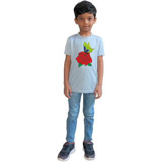                       RISH - Kids Polyester Material Red Rose with Butterfly Printed Design for age 12 - 18 Months - colour Grey                                              