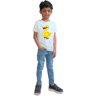                       RISH - Kids Polyester Material Yellow Duck Printed Design for age 12 - 18 Months - colour White                                              