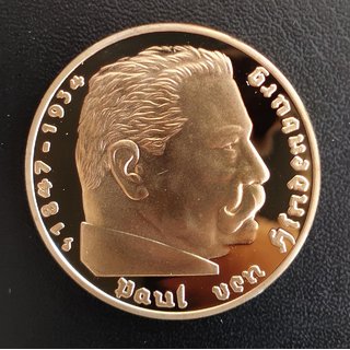 5 Reichsmark Paul Von Hindenburg Gold Plated Coin