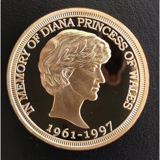                       IN MEMORY OF DIANA PRINCESS OF WALES 1961 -1997 GOLD PLATED COIN                                              