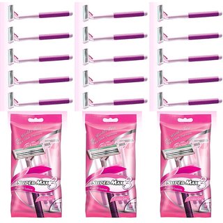Supermax Blade For Women - 5 in A Pack - Safe Shaving for Clean skin  By RMR Jaihind -  Pack Of 3 ( 15 Razors)