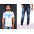 Blue Collars  ( PACK OF 2) Cotton Printed T-Shirt And Denim jeans for Men