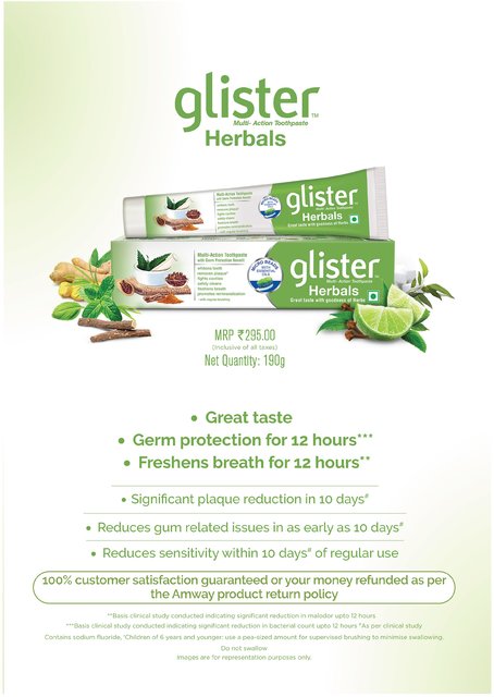 glister toothpaste herbal