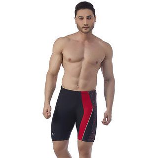 Veloz I Xtra Life Lycra I Mens Swimming Jammer I Trunk I Shorts i with Left Side Print  Plain Patch with Piping