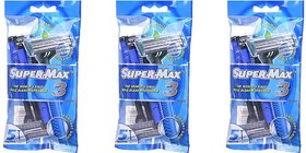 RmrJaiHind SuperMax3-(Pack Of 3  15 Razors) with 5 Triple Safety Manual Shaving Blade for Men