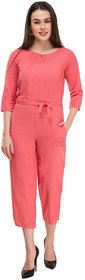 Tie Front Solid Jumpsuit