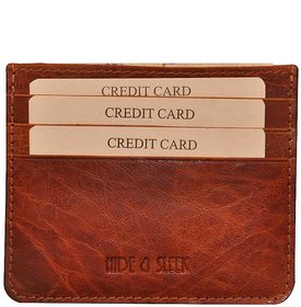 Hide & Sleek RFID Protected Slim Unisex Genuine Leather Card Holder Cum Minimalist Wallet