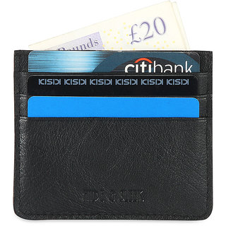                       Hide & Sleek RFID Protected Slim Unisex Genuine Leather Card Holder Wallet                                              
