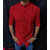 Singularity Clothing Double Pocket Mandarin Collar Shirt For Men In Red