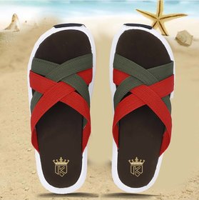 Kavsun Men's Green Slippers