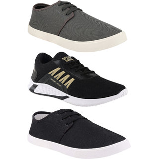 Chevit Mens Combo Pack of 3 Casuals Sneakers Sports Shoes Multicolor