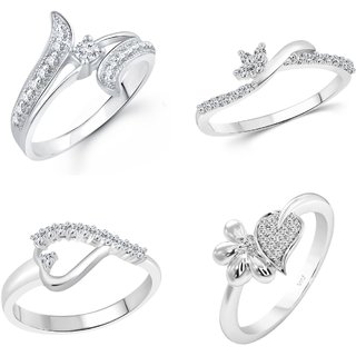                       Vighnaharta Sizzling Charming Rings Rhodium Plated For women and Girls .                                              