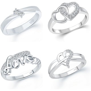                       Vighnaharta Sizzling Fancy Rings Rhodium Plated For women and Girls .                                              