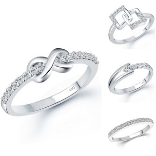                       Vighnaharta Twinkling Charming Rings Rhodium Plated For women and Girls .                                              