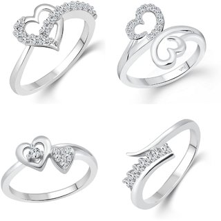                       Vighnaharta Allure Graceful Rings Rhodium Plated For women and Girls .                                              