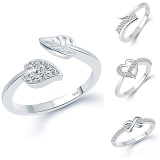                       Vighnaharta Elite Chunky Rings Rhodium Plated For women and Girls .                                              
